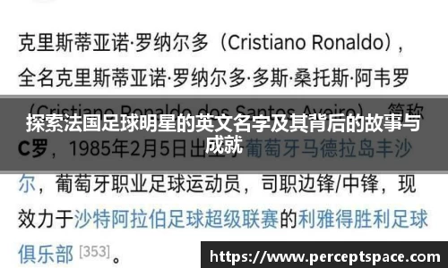 探索法国足球明星的英文名字及其背后的故事与成就